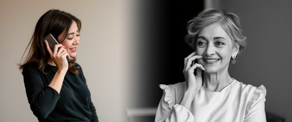 A woman is talking on the phone in a dream with her dead mother.